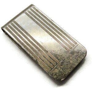 Etched Lines Money Clip Stainless Steel Wallet Credit Card Cash ID Holder
